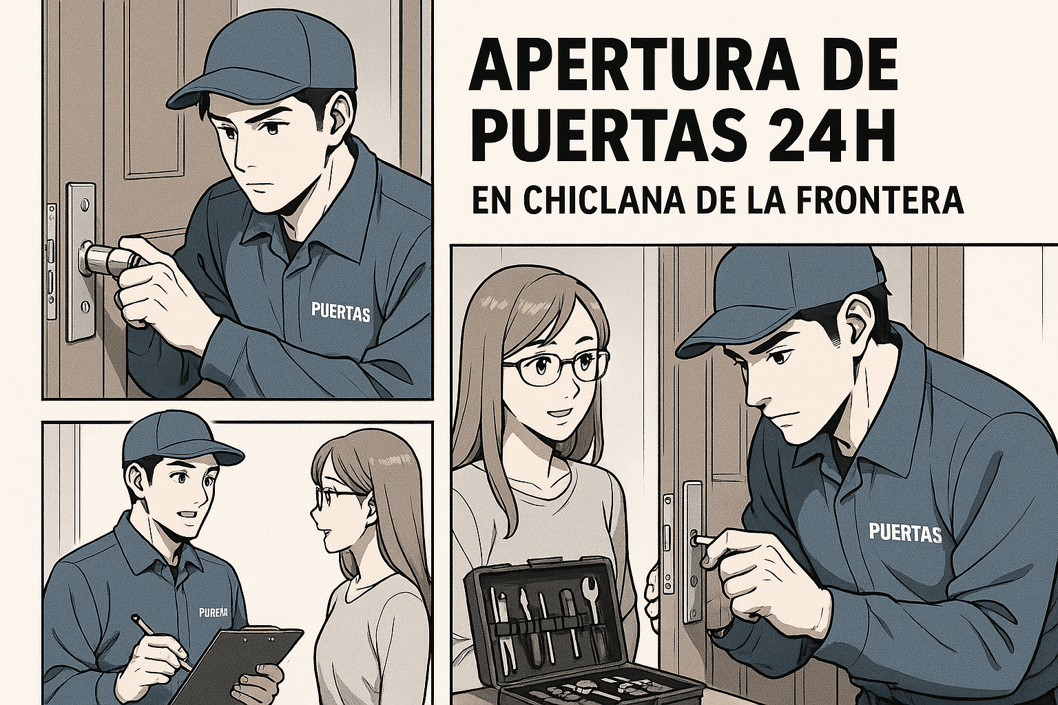 Apertura de puertas 24h en Chiclana de la Frontera - Cerrajero Novo en Chiclana de la Frontera